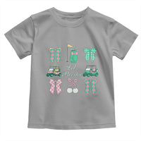 Lets Par-tee Coquette Golf Bows Toddler T Shirt Preppy Pink and Green Golf Cart n Bag Golfing Lover Club