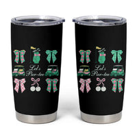 Lets Par-tee Coquette Golf Bows Tumbler Cup Preppy Pink and Green Golf Cart n Bag Golfing Lover Club