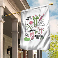 Lets Par-tee Coquette Golf Bows Garden Flag Pink and Green Gear Girls Game Day Golfing Tradition