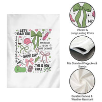 Lets Par-tee Coquette Golf Bows Garden Flag Pink and Green Gear Girls Game Day Golfing Tradition