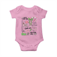 Lets Par-tee Coquette Golf Bows Baby Onesie Pink and Green Gear Girls Game Day Golfing Tradition