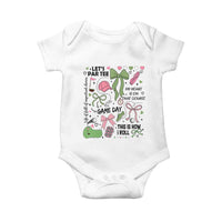 Lets Par-tee Coquette Golf Bows Baby Onesie Pink and Green Gear Girls Game Day Golfing Tradition