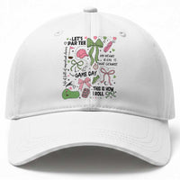 Lets Par-tee Coquette Golf Bows Baseball Cap Pink and Green Gear Girls Game Day Golfing Tradition
