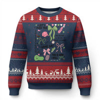 Lets Par-tee Coquette Golf Bows Ugly Christmas Sweater Pink and Green Gear Girls Game Day Golfing Tradition