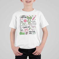 Lets Par-tee Coquette Golf Bows T Shirt For Kid Pink and Green Gear Girls Game Day Golfing Tradition
