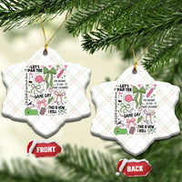 Lets Par-tee Coquette Golf Bows Ceramic Ornament Pink and Green Gear Girls Game Day Golfing Tradition