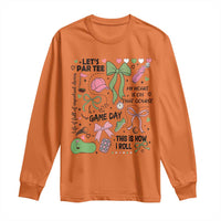 Lets Par-tee Coquette Golf Bows Long Sleeve Shirt Pink and Green Gear Girls Game Day Golfing Tradition