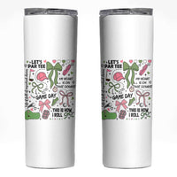 Lets Par-tee Coquette Golf Bows Skinny Tumbler Pink and Green Gear Girls Game Day Golfing Tradition