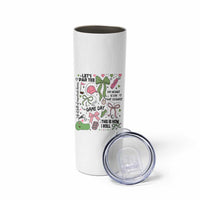 Lets Par-tee Coquette Golf Bows Skinny Tumbler Pink and Green Gear Girls Game Day Golfing Tradition