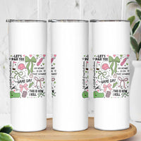 Lets Par-tee Coquette Golf Bows Skinny Tumbler Pink and Green Gear Girls Game Day Golfing Tradition