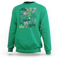 Lets Par-tee Coquette Golf Bows Sweatshirt Pink and Green Gear Girls Game Day Golfing Tradition