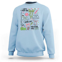 Lets Par-tee Coquette Golf Bows Sweatshirt Pink and Green Gear Girls Game Day Golfing Tradition