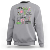 Lets Par-tee Coquette Golf Bows Sweatshirt Pink and Green Gear Girls Game Day Golfing Tradition