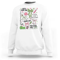 Lets Par-tee Coquette Golf Bows Sweatshirt Pink and Green Gear Girls Game Day Golfing Tradition