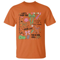 Lets Par-tee Coquette Golf Bows T Shirt Pink and Green Gear Girls Game Day Golfing Tradition