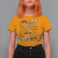 Lets Par-tee Coquette Golf Bows T Shirt For Women Pink and Green Gear Girls Game Day Golfing Tradition