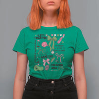 Lets Par-tee Coquette Golf Bows T Shirt For Women Pink and Green Gear Girls Game Day Golfing Tradition