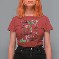 Lets Par-tee Coquette Golf Bows T Shirt For Women Pink and Green Gear Girls Game Day Golfing Tradition
