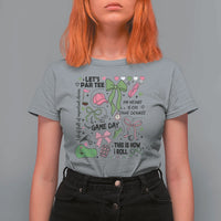 Lets Par-tee Coquette Golf Bows T Shirt For Women Pink and Green Gear Girls Game Day Golfing Tradition