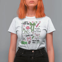 Lets Par-tee Coquette Golf Bows T Shirt For Women Pink and Green Gear Girls Game Day Golfing Tradition