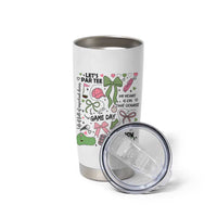 Lets Par-tee Coquette Golf Bows Tumbler Cup Pink and Green Gear Girls Game Day Golfing Tradition