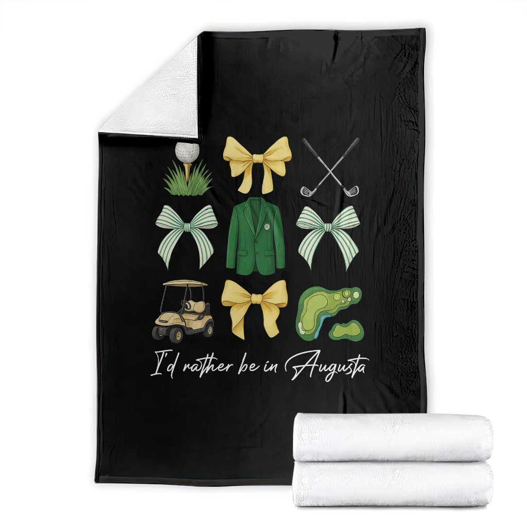 Funny Id Rather Be In Augusta Coquette Golfer Throw Blanket Georgia Golf Traditions Golfing Fan Aesthetic