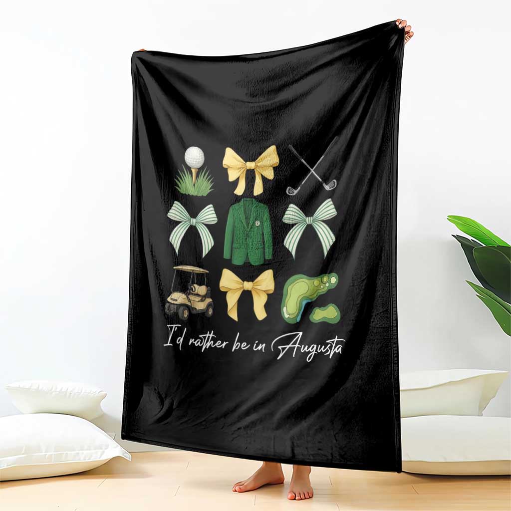 Funny Id Rather Be In Augusta Coquette Golfer Throw Blanket Georgia Golf Traditions Golfing Fan Aesthetic