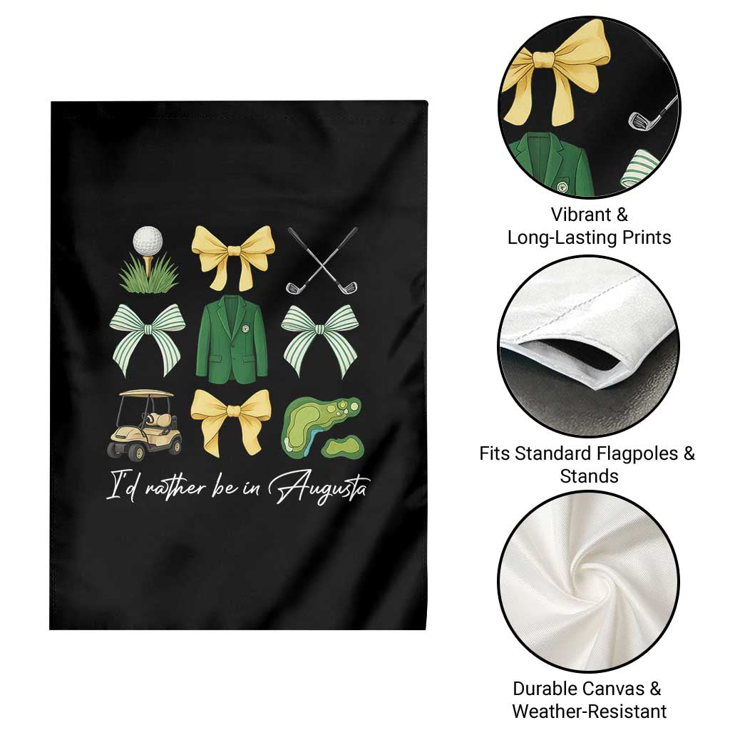 Funny Id Rather Be In Augusta Coquette Golfer Garden Flag Georgia Golf Traditions Golfing Fan Aesthetic
