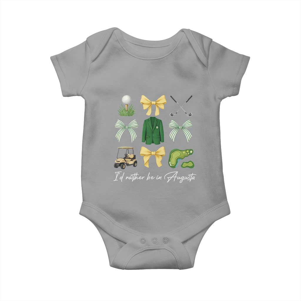 Funny Id Rather Be In Augusta Coquette Golfer Baby Onesie Georgia Golf Traditions Golfing Fan Aesthetic