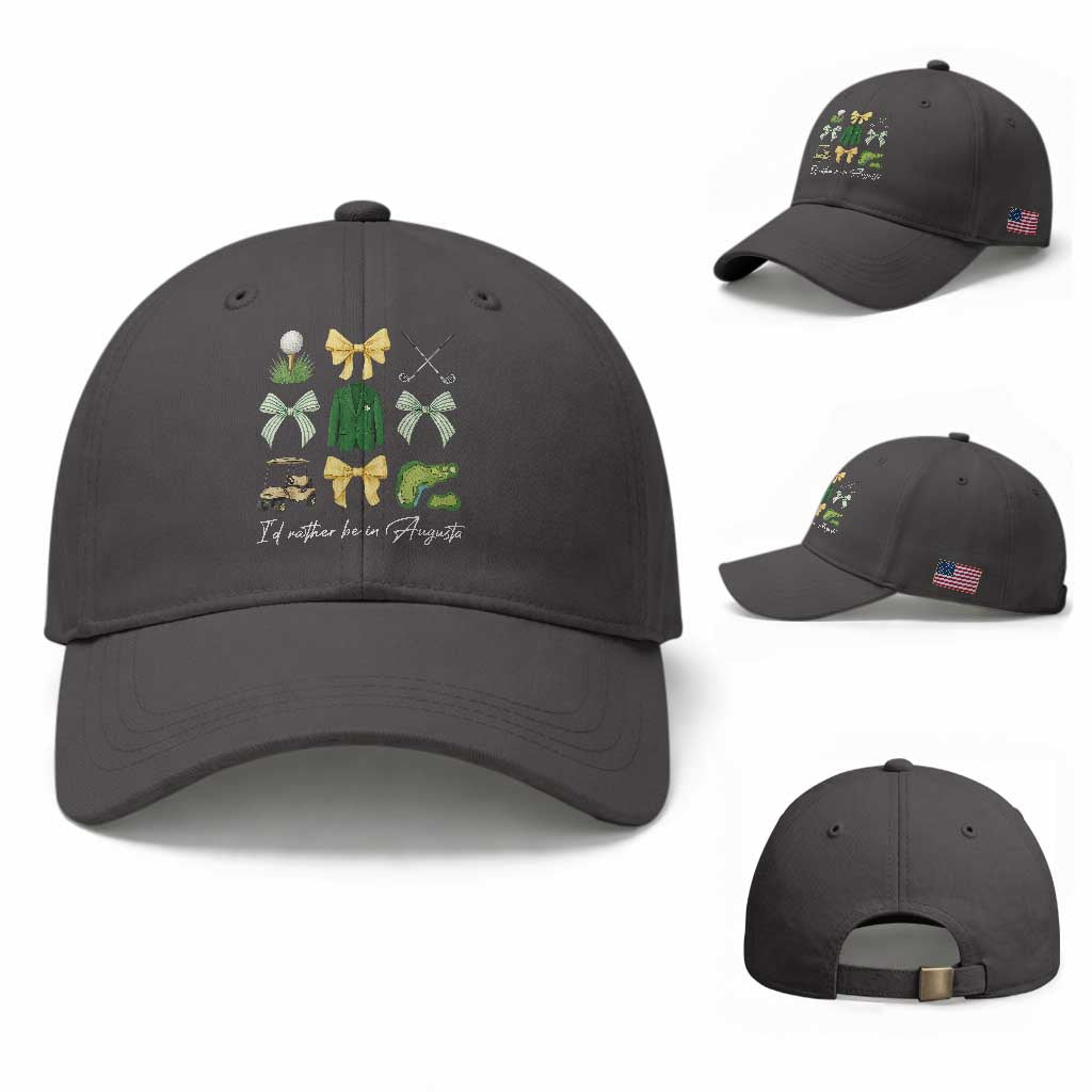 Funny Id Rather Be In Augusta Coquette Golfer Baseball Cap Georgia Golf Traditions Golfing Fan Aesthetic