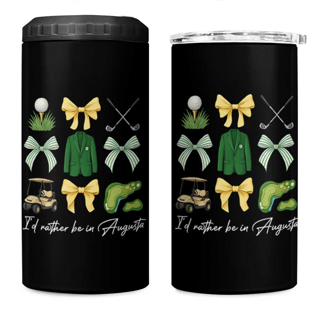Funny Id Rather Be In Augusta Coquette Golfer 4 in 1 Can Cooler Tumbler Georgia Golf Traditions Golfing Fan Aesthetic