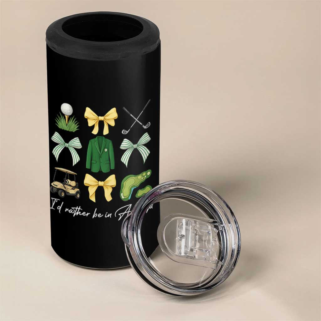 Funny Id Rather Be In Augusta Coquette Golfer 4 in 1 Can Cooler Tumbler Georgia Golf Traditions Golfing Fan Aesthetic