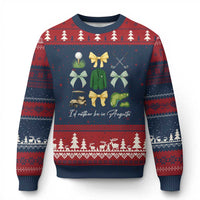 Funny Id Rather Be In Augusta Coquette Golfer Ugly Christmas Sweater Georgia Golf Traditions Golfing Fan Aesthetic