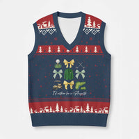 Funny Id Rather Be In Augusta Coquette Golfer V-Neck Knit Sweater Vest Georgia Golf Traditions Golfing Fan Aesthetic