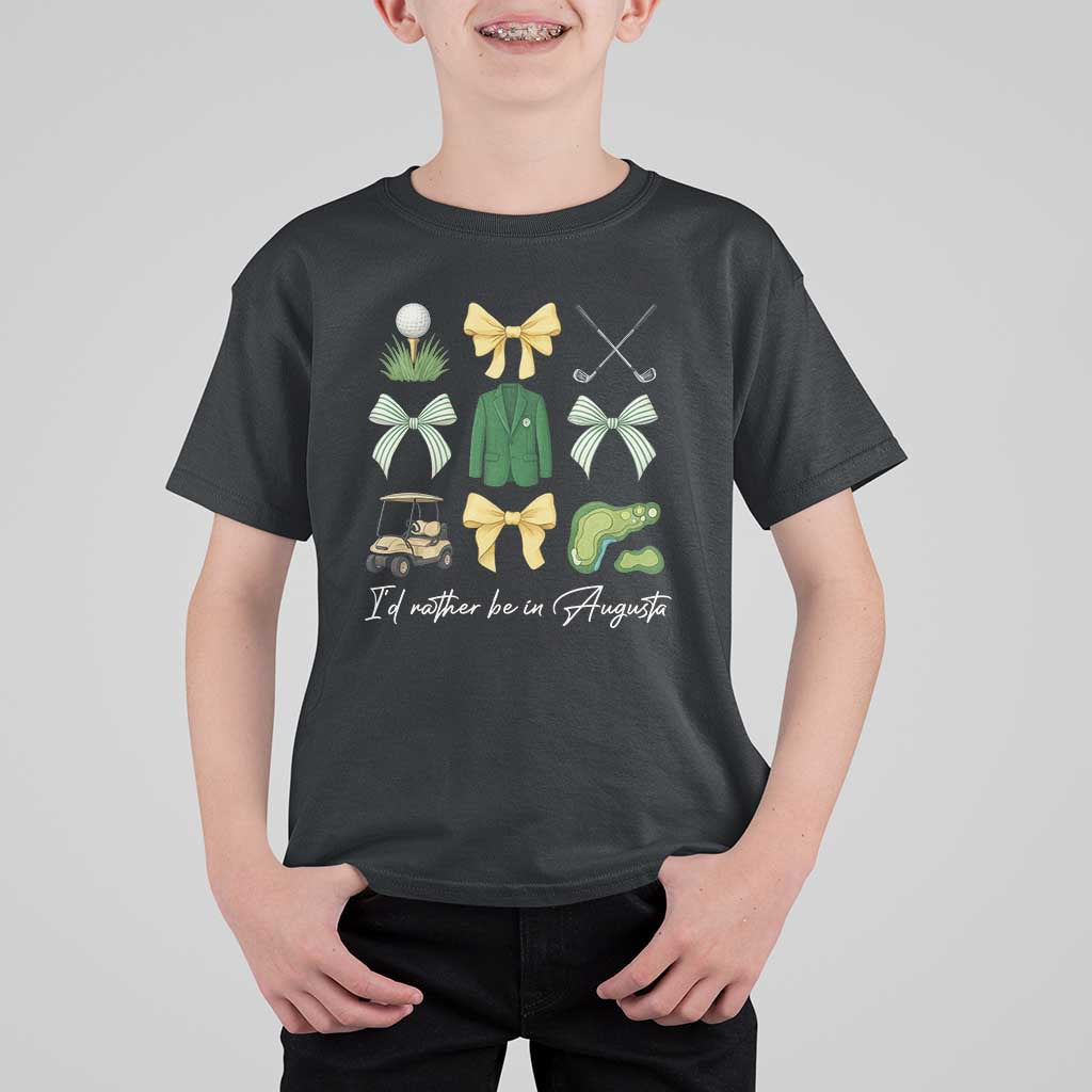 Funny Id Rather Be In Augusta Coquette Golfer T Shirt For Kid Georgia Golf Traditions Golfing Fan Aesthetic