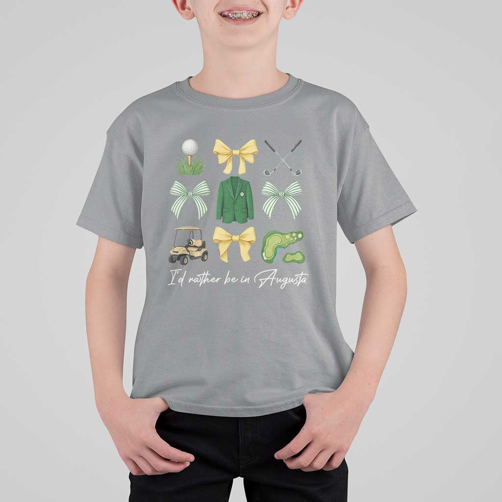 Funny Id Rather Be In Augusta Coquette Golfer T Shirt For Kid Georgia Golf Traditions Golfing Fan Aesthetic