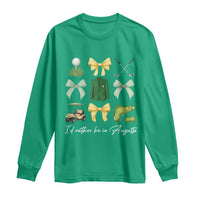 Funny Id Rather Be In Augusta Coquette Golfer Long Sleeve Shirt Georgia Golf Traditions Golfing Fan Aesthetic