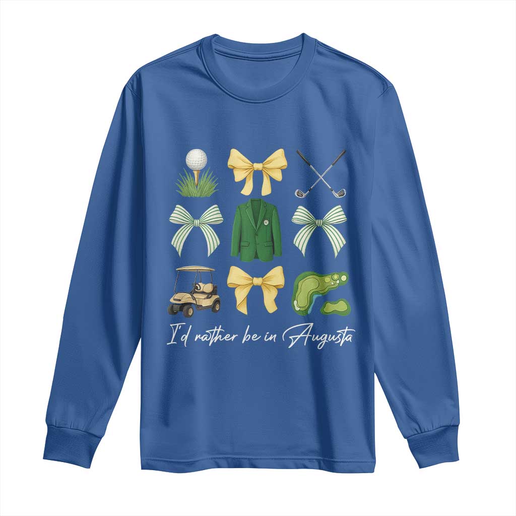 Funny Id Rather Be In Augusta Coquette Golfer Long Sleeve Shirt Georgia Golf Traditions Golfing Fan Aesthetic