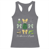 Funny Id Rather Be In Augusta Coquette Golfer Racerback Tank Top Georgia Golf Traditions Golfing Fan Aesthetic
