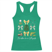 Funny Id Rather Be In Augusta Coquette Golfer Racerback Tank Top Georgia Golf Traditions Golfing Fan Aesthetic