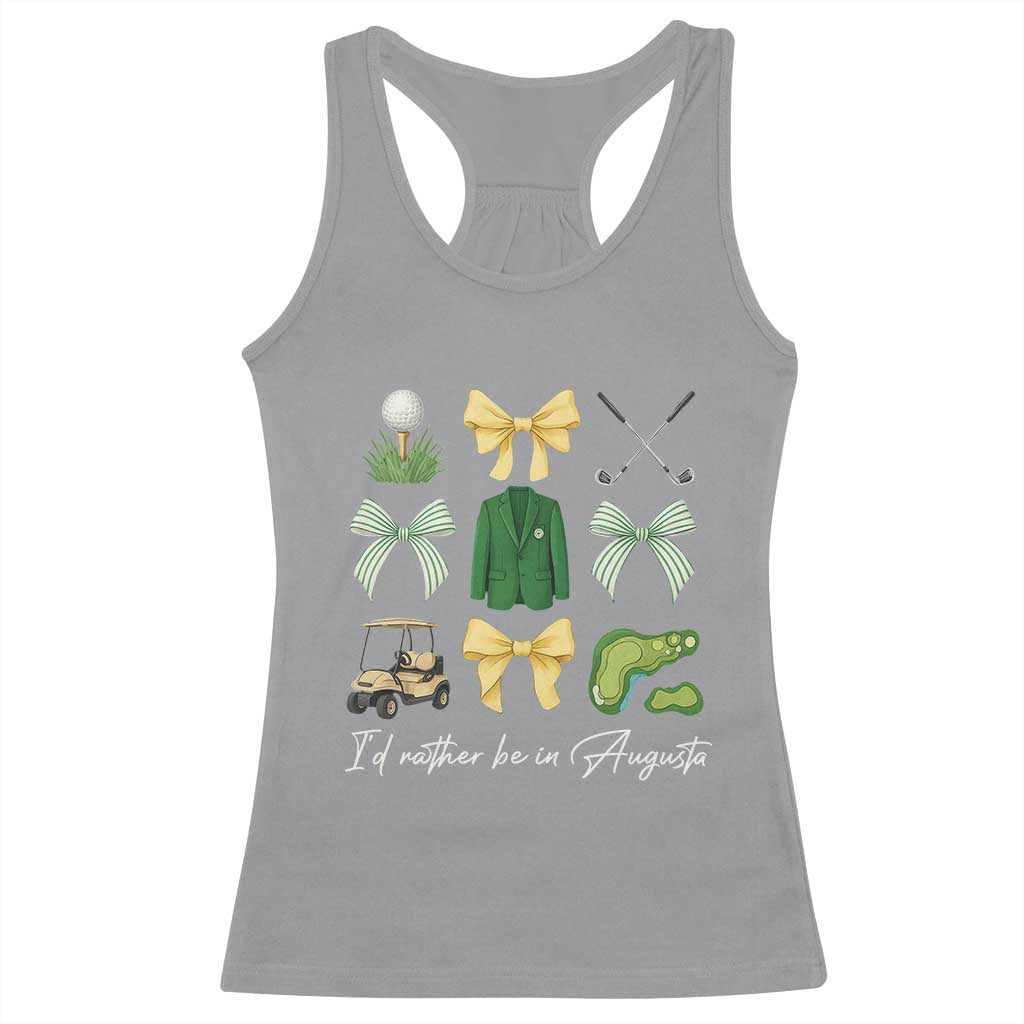 Funny Id Rather Be In Augusta Coquette Golfer Racerback Tank Top Georgia Golf Traditions Golfing Fan Aesthetic