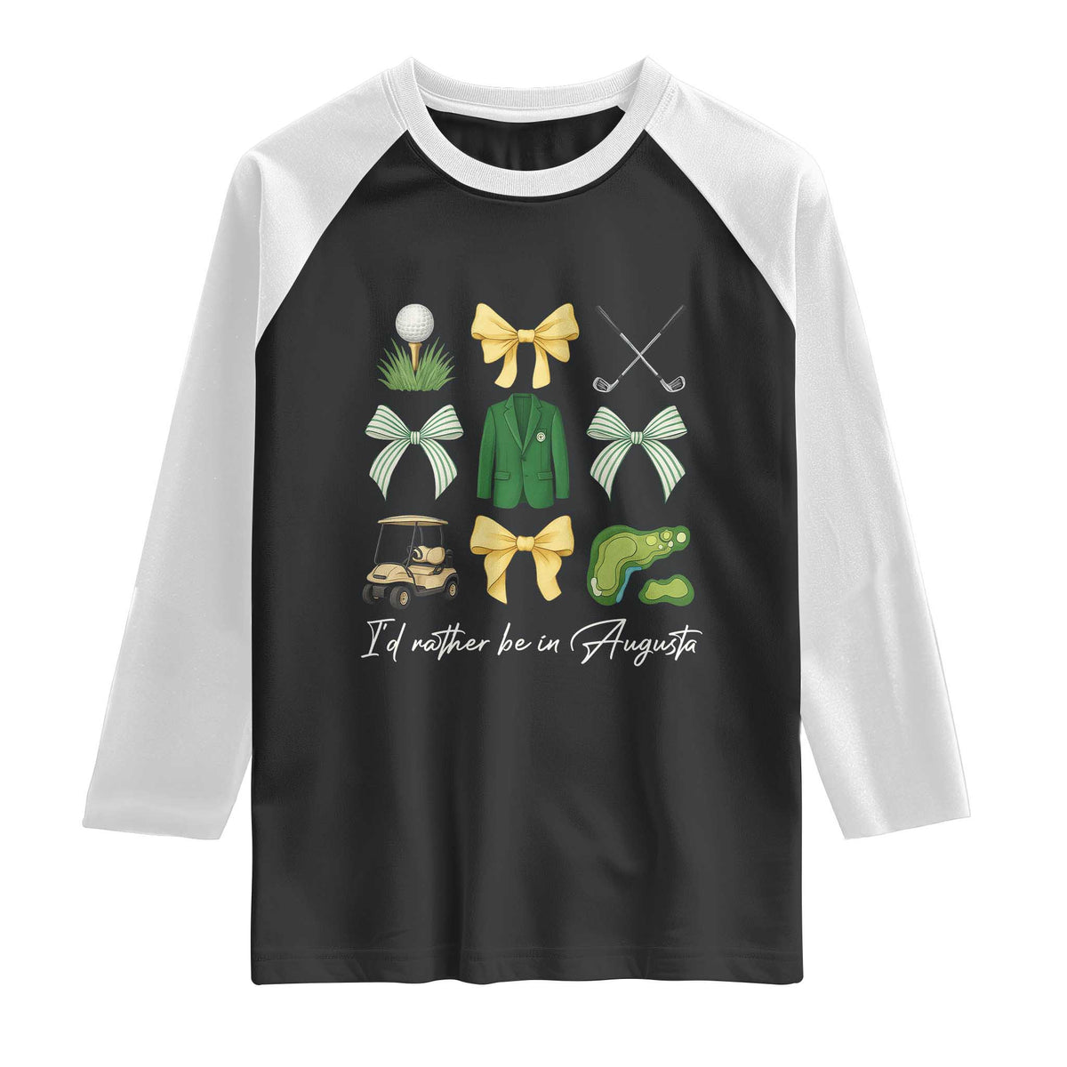 Funny Id Rather Be In Augusta Coquette Golfer Raglan Shirt Georgia Golf Traditions Golfing Fan Aesthetic