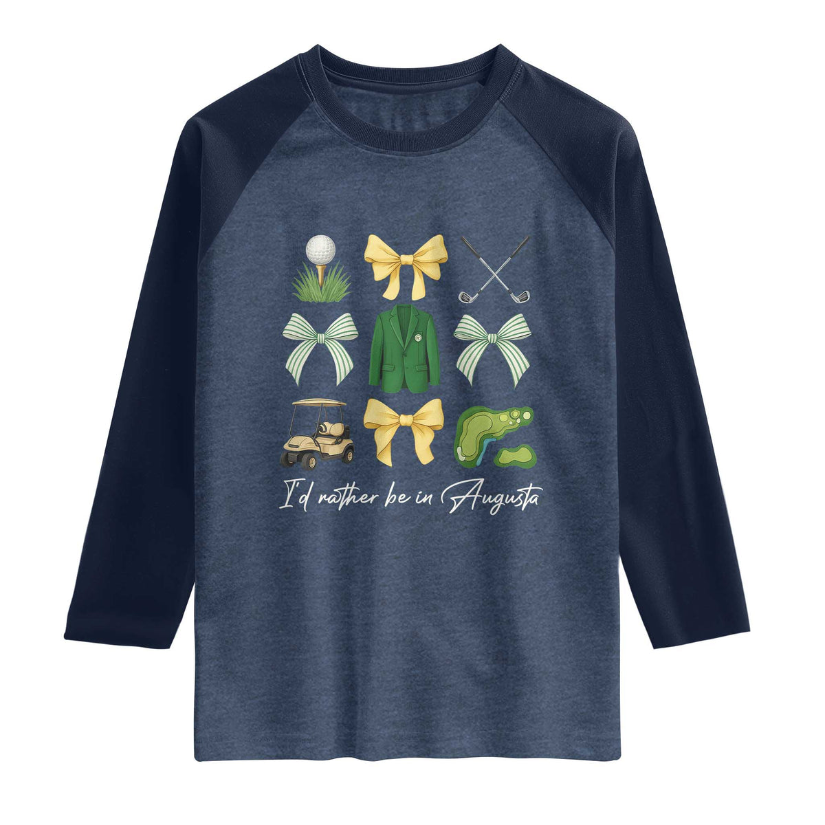 Funny Id Rather Be In Augusta Coquette Golfer Raglan Shirt Georgia Golf Traditions Golfing Fan Aesthetic