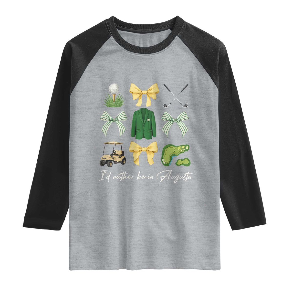 Funny Id Rather Be In Augusta Coquette Golfer Raglan Shirt Georgia Golf Traditions Golfing Fan Aesthetic