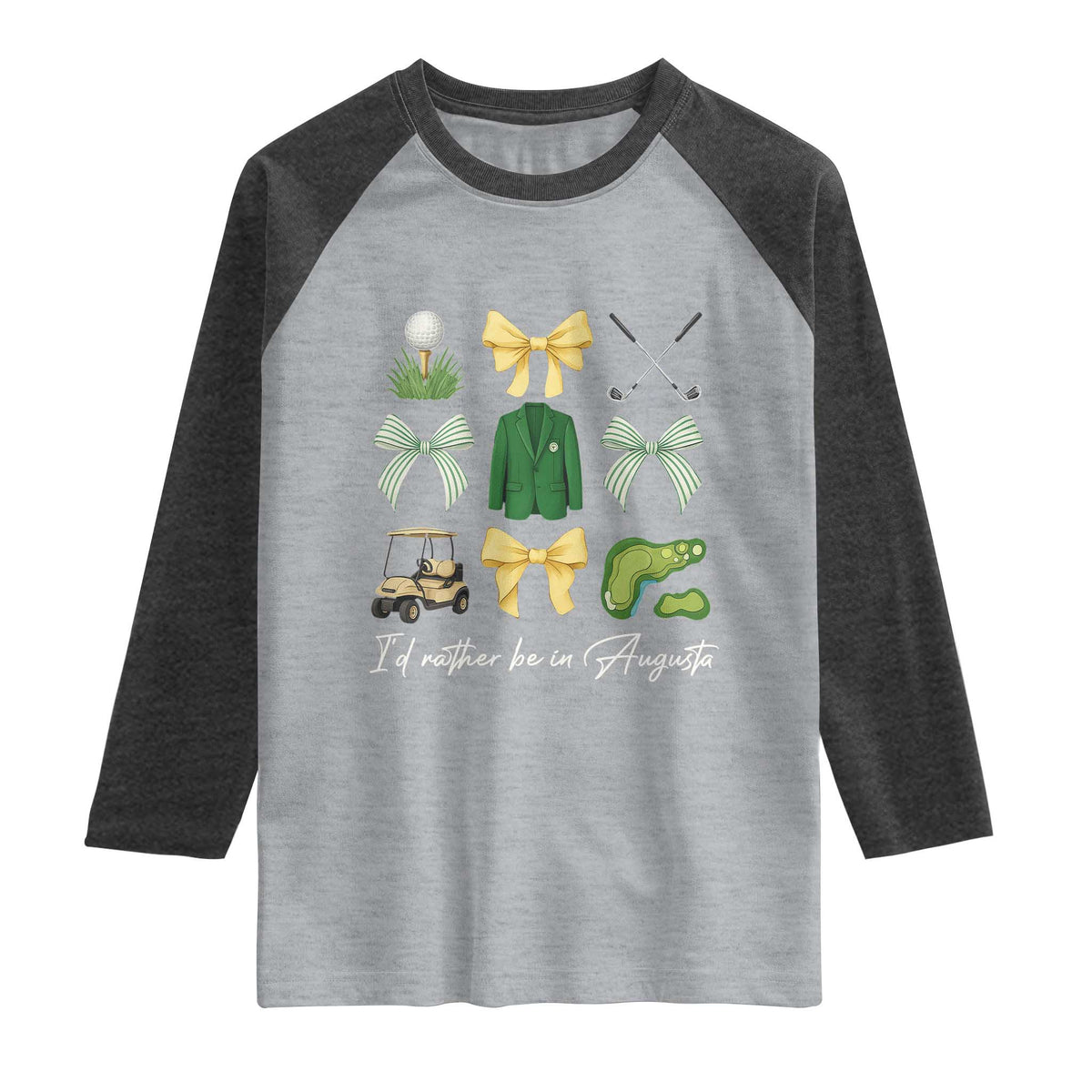 Funny Id Rather Be In Augusta Coquette Golfer Raglan Shirt Georgia Golf Traditions Golfing Fan Aesthetic