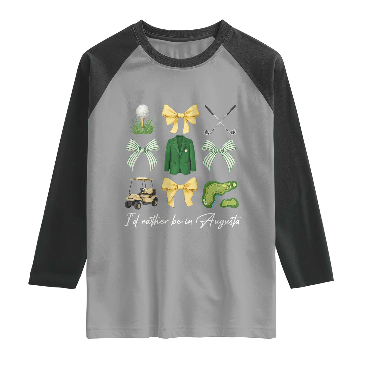 Funny Id Rather Be In Augusta Coquette Golfer Raglan Shirt Georgia Golf Traditions Golfing Fan Aesthetic