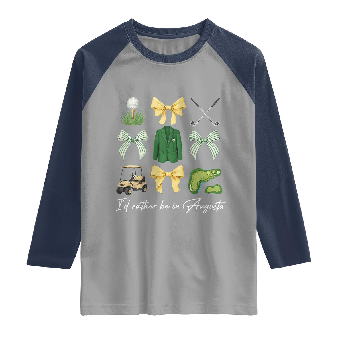 Funny Id Rather Be In Augusta Coquette Golfer Raglan Shirt Georgia Golf Traditions Golfing Fan Aesthetic