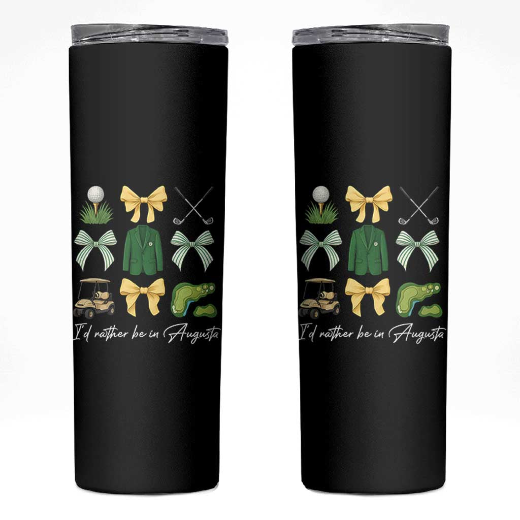 Funny Id Rather Be In Augusta Coquette Golfer Skinny Tumbler Georgia Golf Traditions Golfing Fan Aesthetic