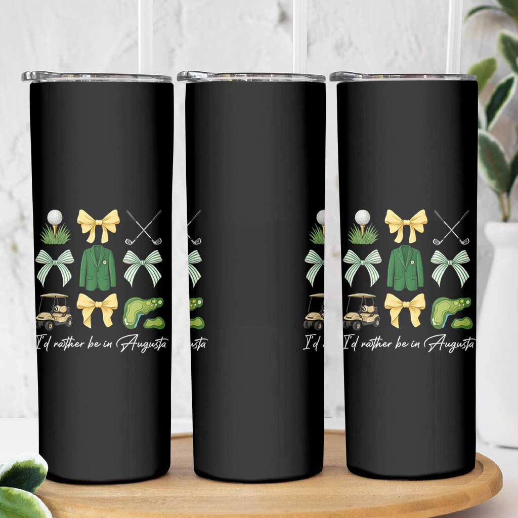 Funny Id Rather Be In Augusta Coquette Golfer Skinny Tumbler Georgia Golf Traditions Golfing Fan Aesthetic