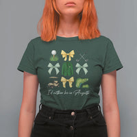 Funny Id Rather Be In Augusta Coquette Golfer T Shirt For Women Georgia Golf Traditions Golfing Fan Aesthetic
